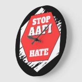 AAPIヘイトストップ 矩形 ラージ壁時計 (傾斜)