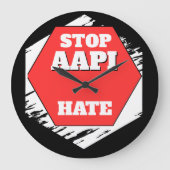 AAPIヘイトストップ 矩形 ラージ壁時計 (正面)
