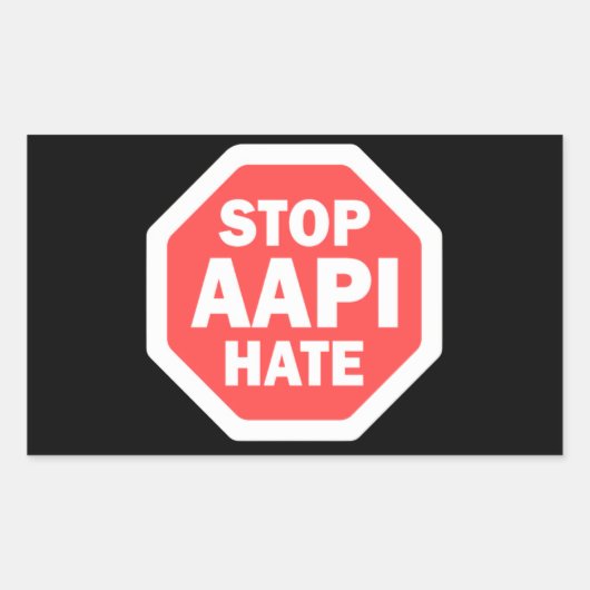AAPIヘイトストップ 矩形 長方形シール (正面)
