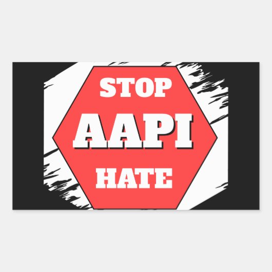 AAPIヘイトストップ 矩形 長方形シール (正面)