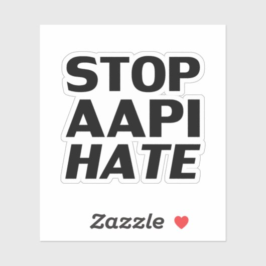 AAPI嫌いストップ、白黒ステッカー シール (シート)