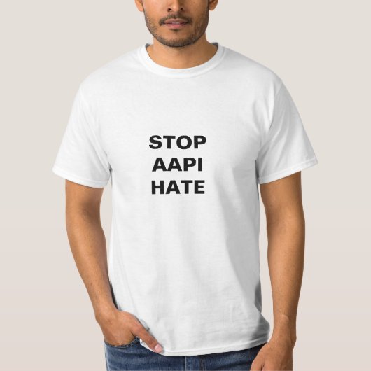 AAPI ストップ Hate、白黒Tシャツ Tシャツ (正面)