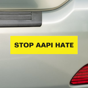 AAPI ストップ Hate,黒い黄色のカーバンパーステッカー バンパーステッカー