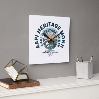 AAPI Heritage Month 2026 Power in Unity Graphic T- スクエア壁時計