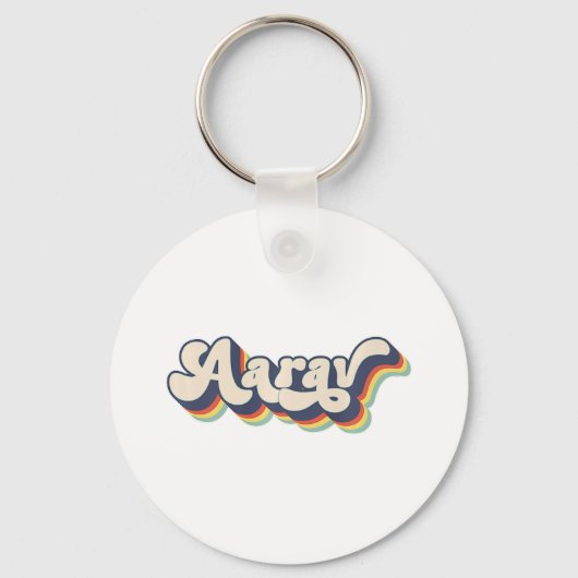 Aarav名パーソナライズされた名姓Aarav P キーホルダー (正面)