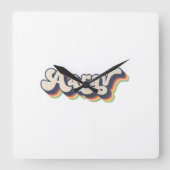 Aarav名パーソナライズされた名姓Aarav P スクエア壁時計 (正面)