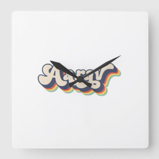 Aarav名パーソナライズされた名姓Aarav P スクエア壁時計