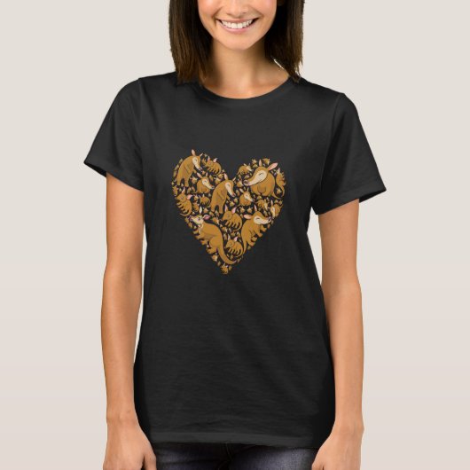 Aardvarks Heart As Aardvark Tシャツ (正面)