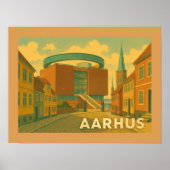 Aarhus Denmark Cityscape ポスター (正面)