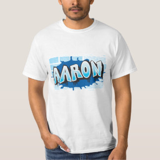 Aaronあなたのグラフィティ名バックグラウンドブリック壁T-S Tシャツ