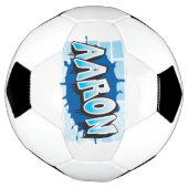 Aaronあなたの落書き名バックグラウンドブリックウォールSoc サッカーボール (回転)