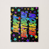 「AARON」名、おもしろい「ハッピーバースデー」 ジグソーパズル (縦)