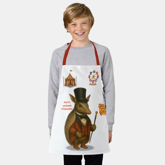 Aaron, aardvark ringmaster エプロン (着用した状態)