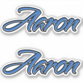 Aaron Name blue Aufkleber Sticker Stickerset シール (正面)