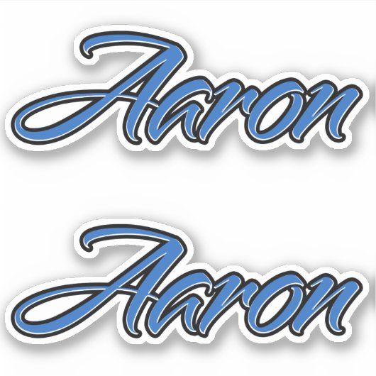 Aaron Name blue Aufkleber Sticker Stickerset シール (正面)