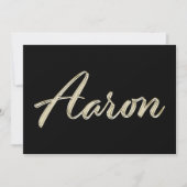 Aaron Name white gold Handwriting Karte カード (正面)