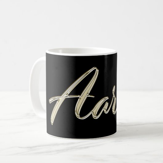 Aaron Name whitegold Tasse Teetasse Kaffeetasse コーヒーマグカップ (正面左)