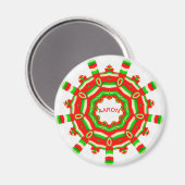 AARON ~ Personalised Christmas Wheel Fractal ~  マグネット (正面/裏面)