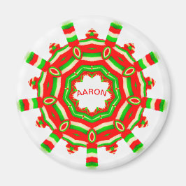 AARON ~ Personalised Christmas Wheel Fractal ~  マグネット