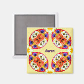 AARON ~ Personalised Easter Pattern Fractal ~  マグネット (正面/裏面)