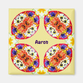 AARON ~ Personalised Easter Pattern Fractal ~  マグネット (正面)