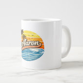 Aaron Retro Sunset Name Design ジャンボコーヒーマグカップ (正面右)