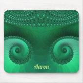 AARON ~ Zany Shades of Green Fractal Pattern マウスパッド (正面)