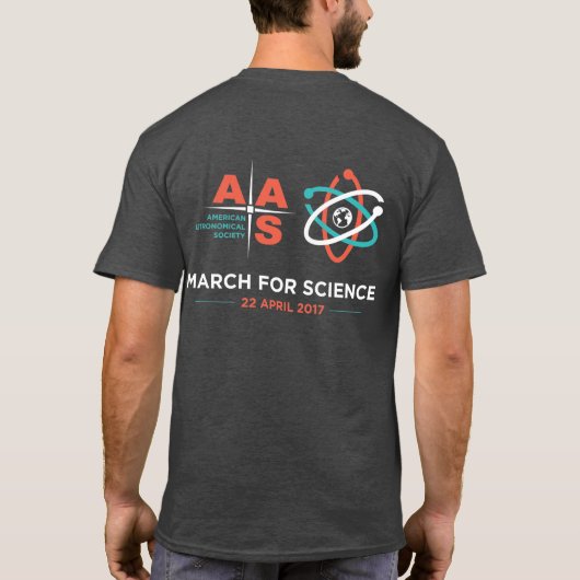 AAS + 科学のための3月; 、チャコールグレー逆転させて下さい Tシャツ (裏面)