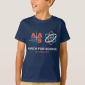 AAS + 科学のための3月; 子供! -海軍 Tシャツ (正面)
