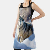 Aaskan Malamute雪のクリスマスを許可 エプロン (インサイチュ)