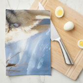 Aaskan Malamute雪のクリスマスを許可 キッチンタオル (四つ折り)