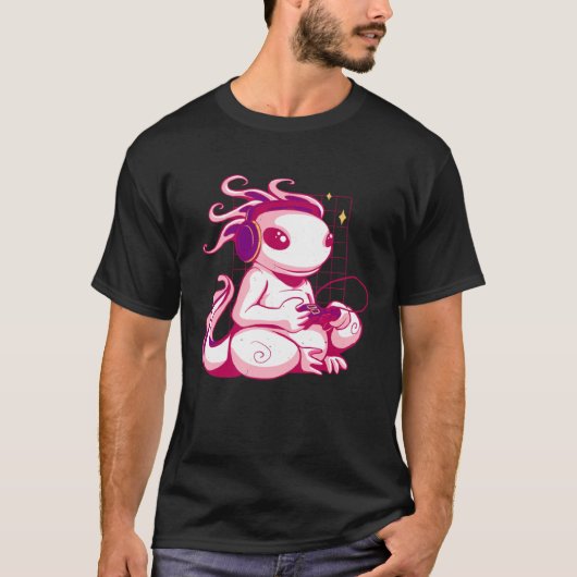 aaxolotlゲーマービデオゲーム tシャツ (正面)