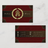 ABおよびBAモノグラム[金ゴールド+レザー] 名刺 (正面/裏面)