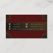 ABおよびBAモノグラム[金ゴールド+レザー] 名刺 (裏面)