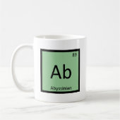 Ab – アビシニアン化学周期表要素 コーヒーマグカップ (左)