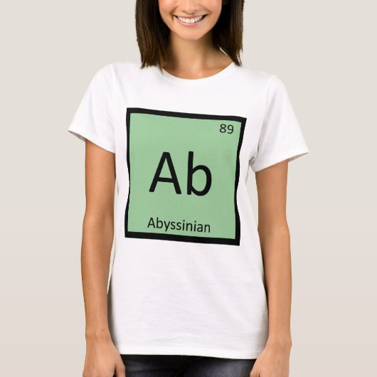 Ab - アビシニアン 化学元素周期表 tシャツ (正面)