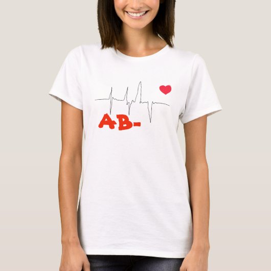 AB – 血ファンキー型ハート率上位 Tシャツ (正面)