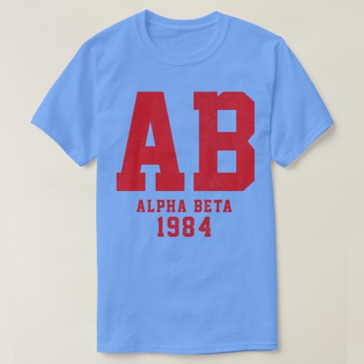 AB Alpha Beta 1984ヴィンテージ男子学生の社交クラブRevenge of t Tシャツ (デザイン正面)