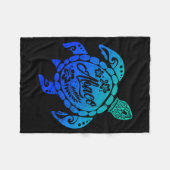 Abaco Tribal Sea Turtle Bahamas Beach Vacation  フリースブランケット (正面(横))