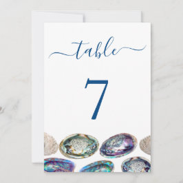 Abalone Shellのテー結婚ブル番号カード 招待状