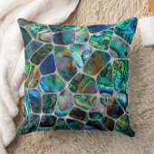 Abalone Shellテクスチャ – Voronoi Cells抽象芸術 クッション (ブランケット)