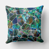 Abalone Shellテクスチャ – Voronoi Cells抽象芸術 クッション (裏面)