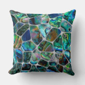Abalone Shellテクスチャ – Voronoi Cells抽象芸術 クッション (正面)