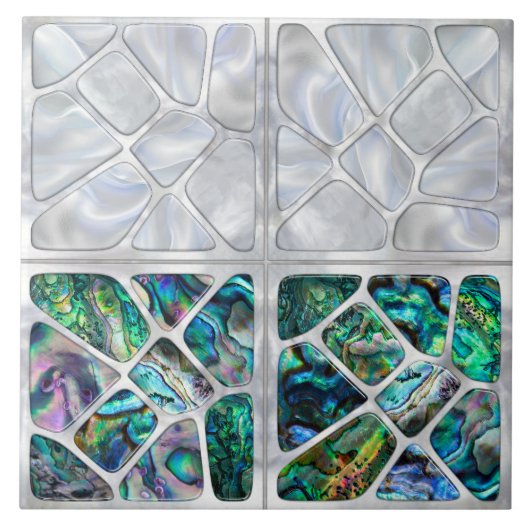 Abalone Shell and Pearl - Cells Collage N10 タイル (正面)