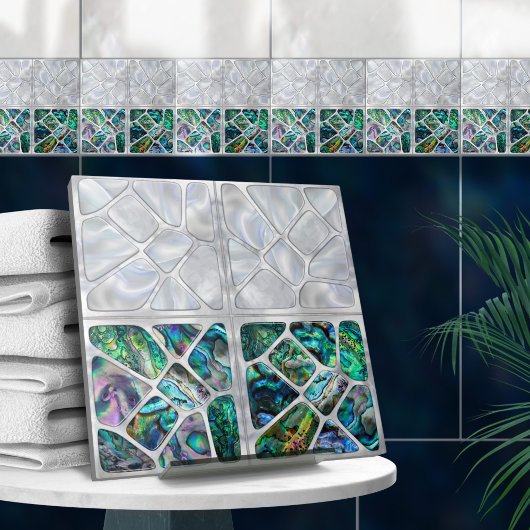 Abalone Shell and Pearl - Cells Collage N10 タイル