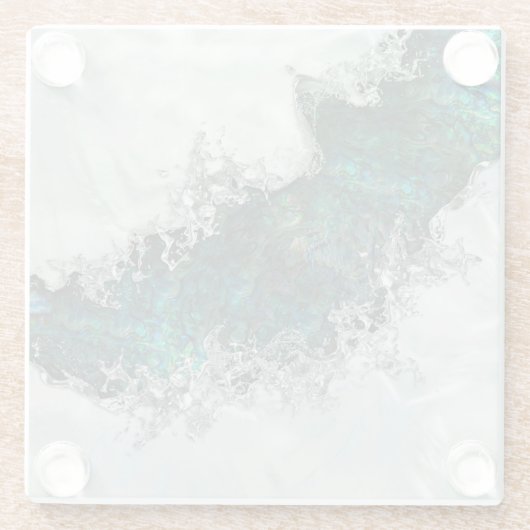 Abalone Shell Pearl and Silver 1 ガラスコースター (裏面)