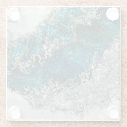 Abalone Shell Pearl and Silver 2 ガラスコースター (裏面)