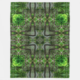 Abanakiの天然森林精神の曼荼羅 フリースブランケット