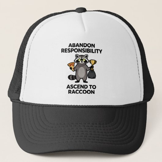 Abandon Responsibility Ascend To Raccoon Meme キャップ (正面)