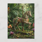 Abandoned Carousel Horse in a Jungle ポストカード (正面)